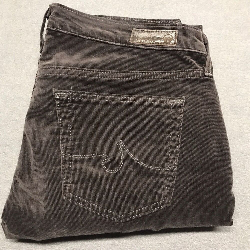 AG Adriano Goldschmied The Stevie Pants Womens 27R Brown Corduroy Slim Straight
